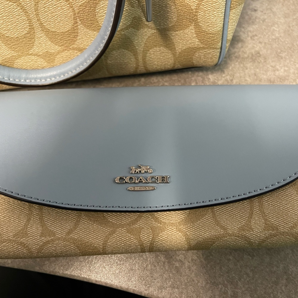 Coach Beige and Light Blue Satchel & Wallet Set - Picture 8 of 15